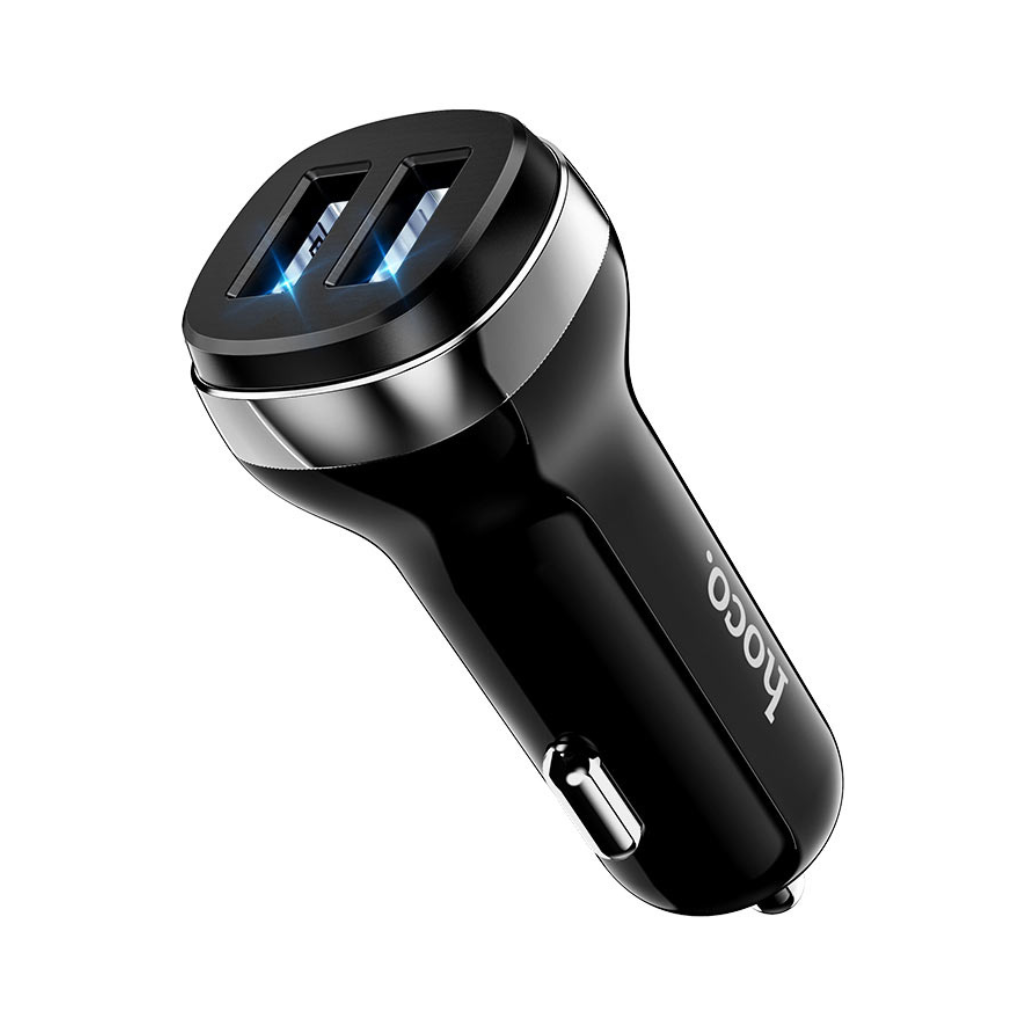 Hoco Z40 Superior Dual Port Car Charger 2.4A Black Single