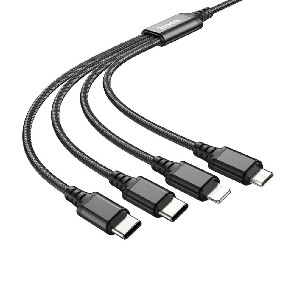 Hoco X76 Charging Cable 2x Lightning/Type C/Micro-USB 3.2 ft
